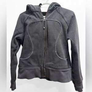 lululemon athletica Dark Gray Striped Scuba Hoodie